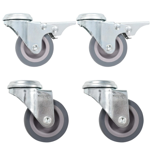 vidaXL 4 pcs Roulettes pivotantes à trou de boulon 50 mm