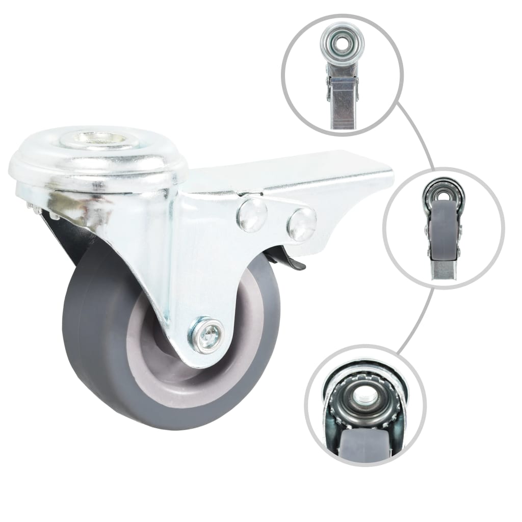 vidaXL 4 pcs Roulettes pivotantes à trou de boulon 50 mm