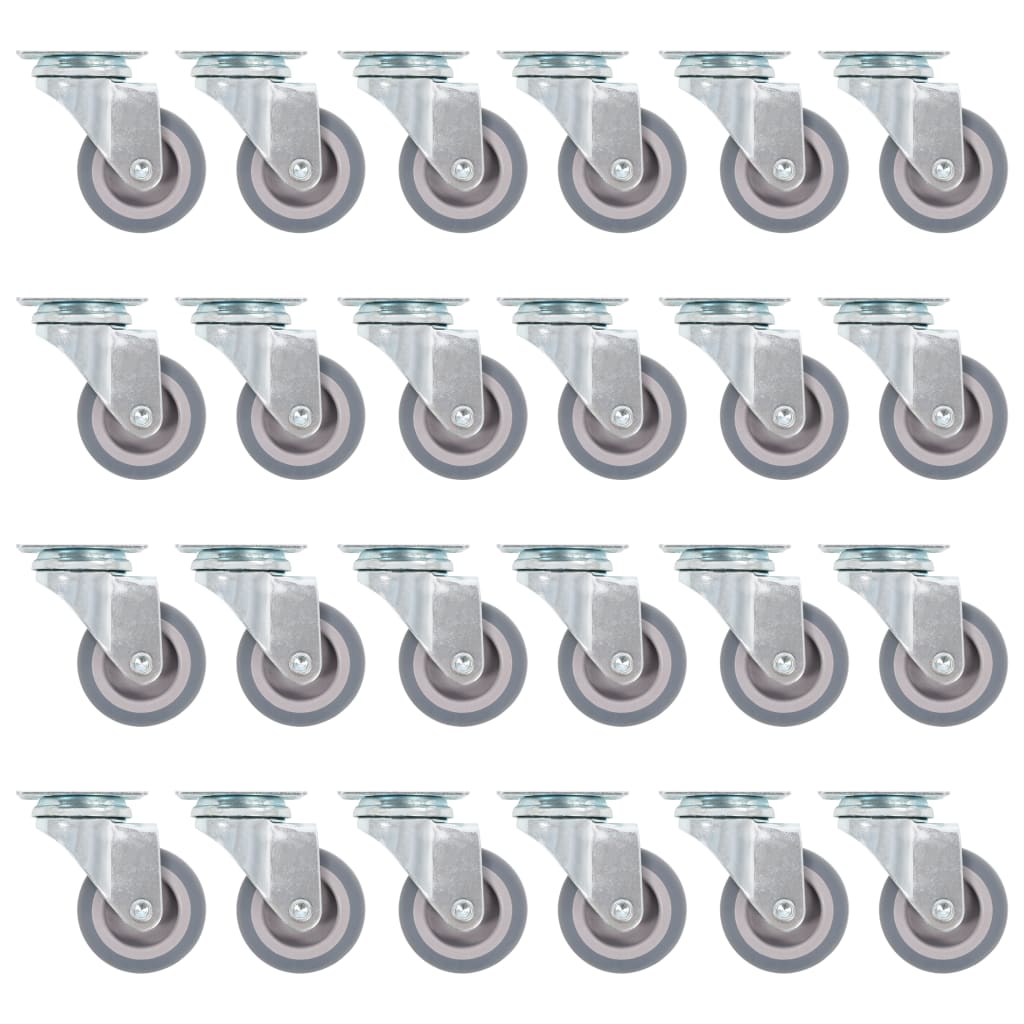 vidaXL 24 pcs Roulettes pivotantes 50 mm