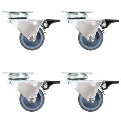 vidaXL Roulettes pivotantes doubles à double frein 4 pcs 50 mm