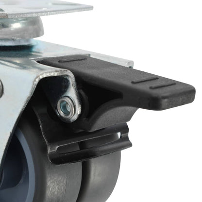 vidaXL Roulettes pivotantes doubles à double frein 4 pcs 50 mm