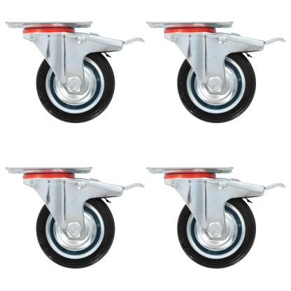 vidaXL Roulettes pivotantes avec double frein 4 pcs 75 mm