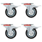 vidaXL Roulettes pivotantes avec double frein 4 pcs 75 mm