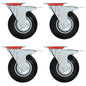 vidaXL Roulettes pivotantes avec double frein 4 pcs 125 mm