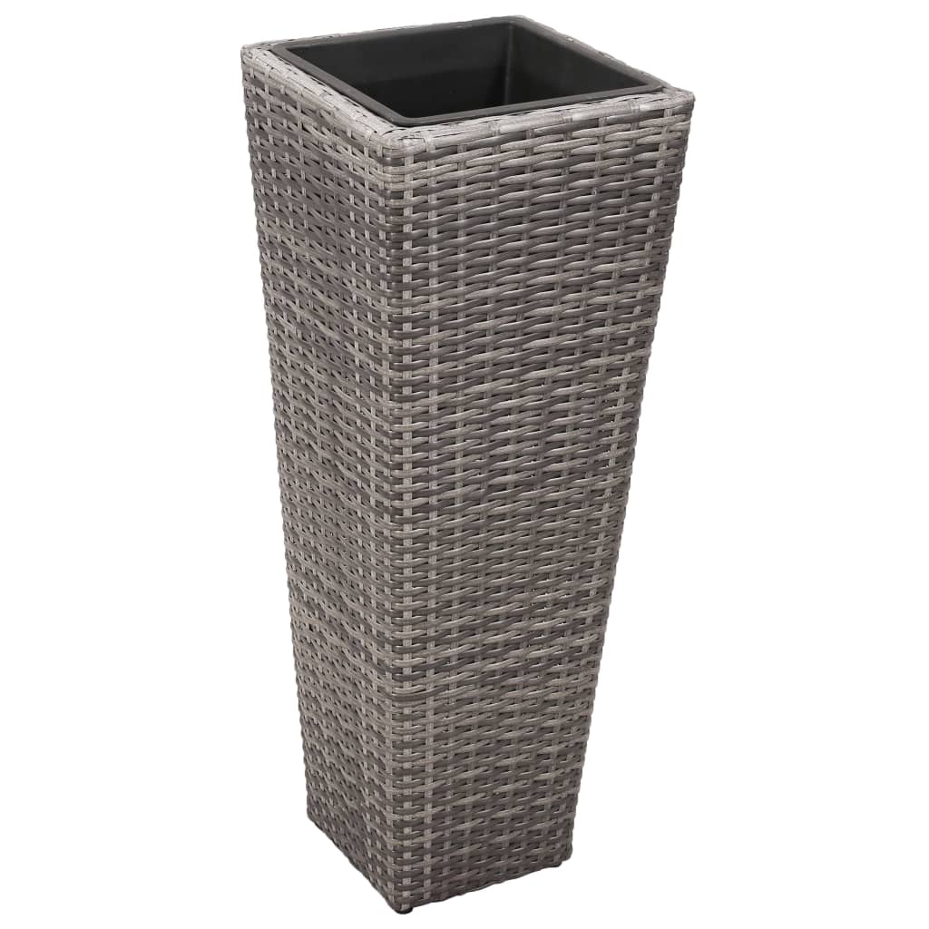 vidaXL Lits surélevés de jardin 3 pcs Résine tressée Gris