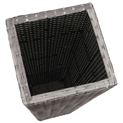 vidaXL Lits surélevés de jardin 3 pcs Résine tressée Gris