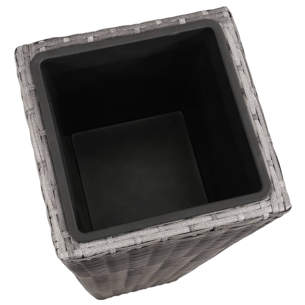 vidaXL Lits surélevés de jardin 3 pcs Résine tressée Gris