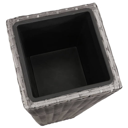 vidaXL Lits surélevés de jardin 3 pcs Résine tressée Gris