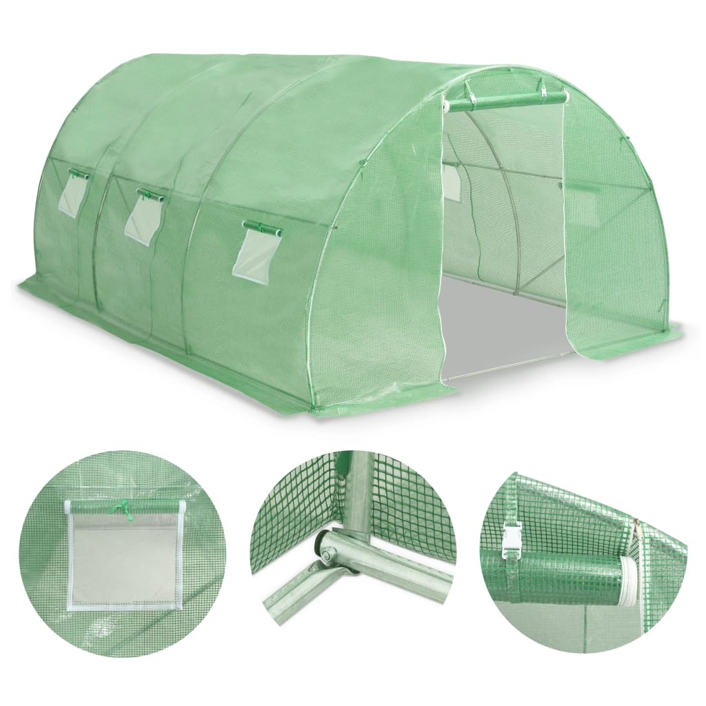 vidaXL Serre 13,5 m² 450x300x200 cm