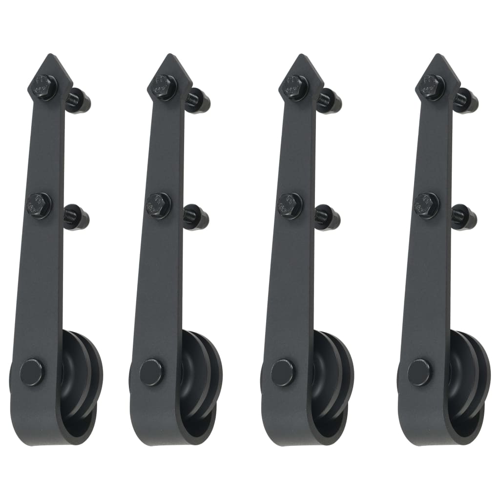 vidaXL Kit de matériel pour porte coulissante 2 x 183 cm Acier Noir