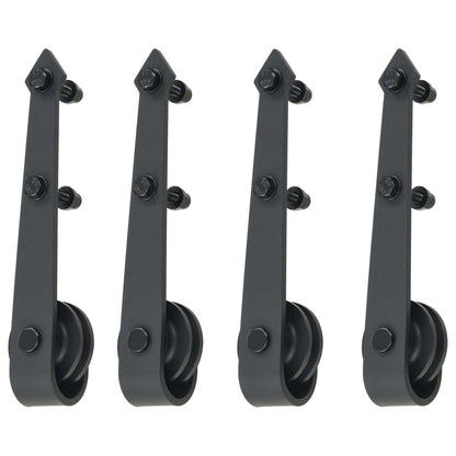 vidaXL Kit de matériel pour porte coulissante 2 x 183 cm Acier Noir