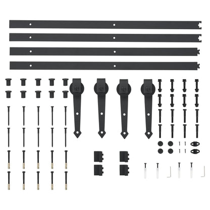 vidaXL Kit de matériel pour porte coulissante 2 x 183 cm Acier Noir