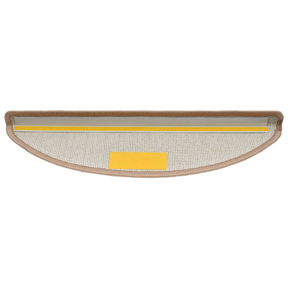 vidaXL Tapis d'escalier 15 pcs Marron clair 56x17x3 cm
