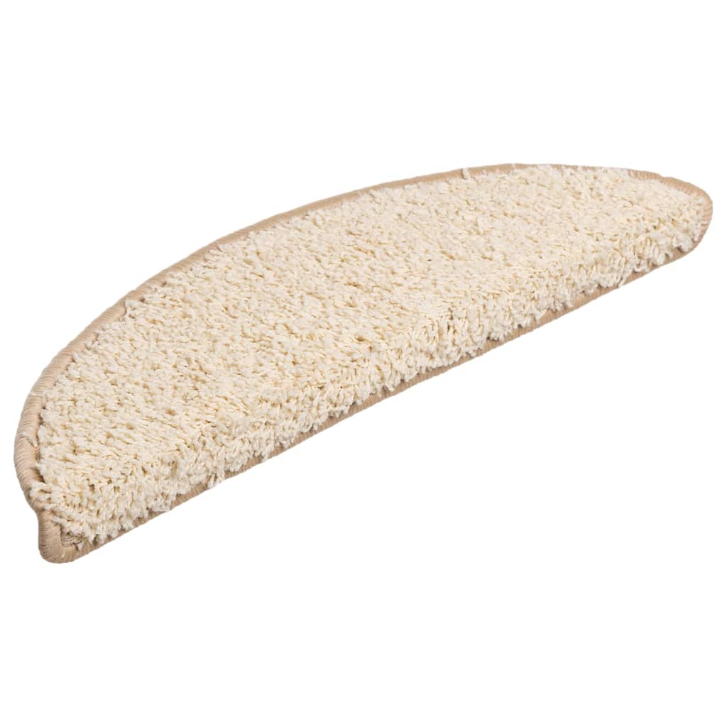 vidaXL Tapis d'escalier 15 pcs crème 56x17x3 cm
