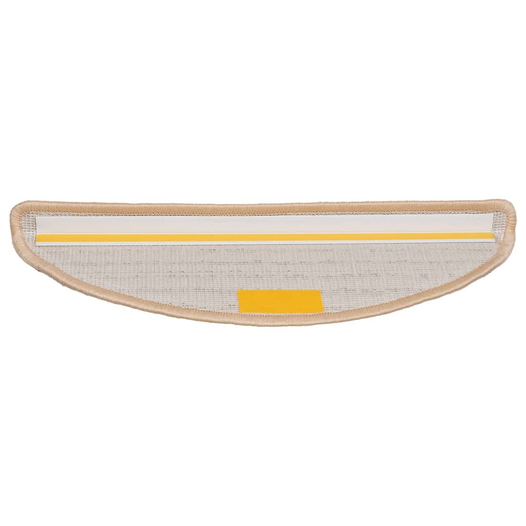 vidaXL Tapis d'escalier 15 pcs crème 56x17x3 cm