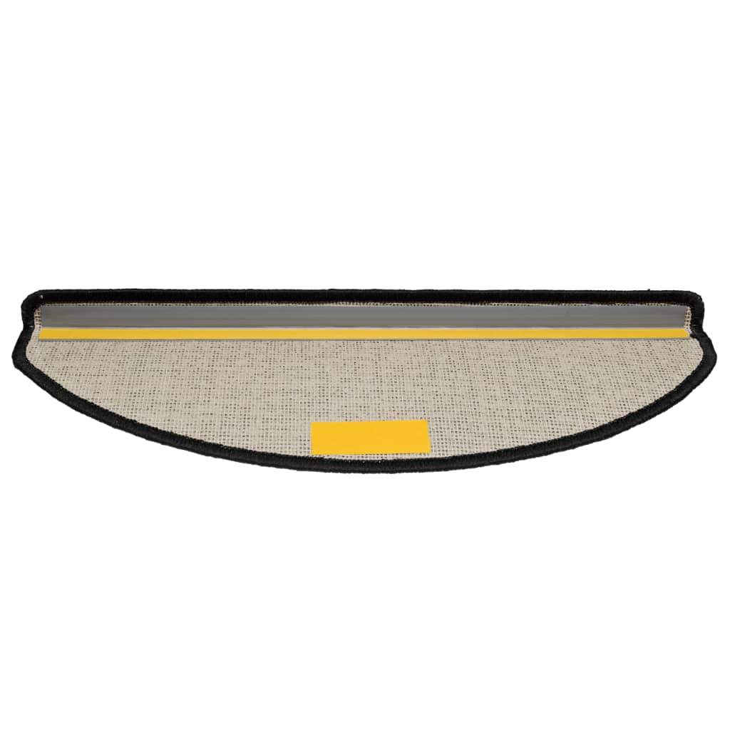vidaXL Tapis d'escalier 15 pcs noir 65x21x4 cm