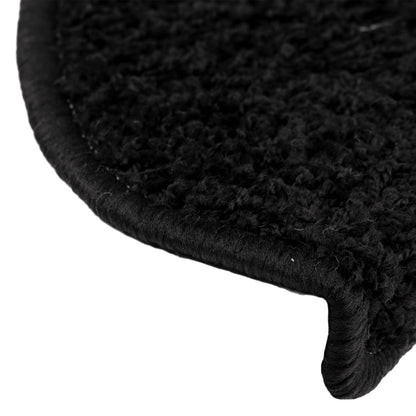 vidaXL Tapis d'escalier 15 pcs noir 65x21x4 cm