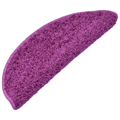 vidaXL Tapis d'escalier 15 pcs violet 65x21x4 cm