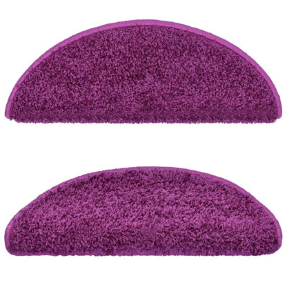 vidaXL Tapis d'escalier 15 pcs violet 65x21x4 cm