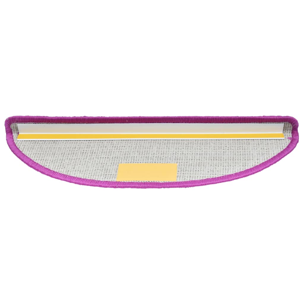 vidaXL Tapis d'escalier 15 pcs violet 65x21x4 cm
