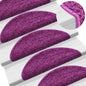 vidaXL Tapis d'escalier 15 pcs violet 65x21x4 cm