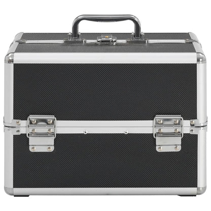 vidaXL Mallette à maquillage 22x30x21 cm Noir Aluminium