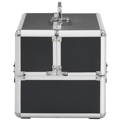 vidaXL Mallette à maquillage 22x30x21 cm Noir Aluminium