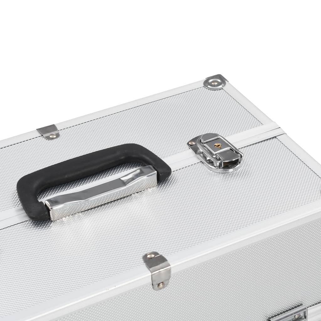 vidaXL Mallette à maquillage 38x23x34 cm argenté aluminium