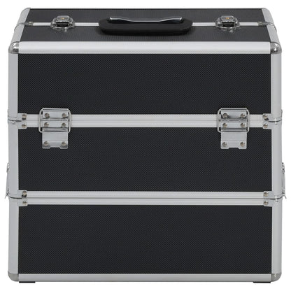 vidaXL Mallette à maquillage 37x24x35 cm Noir Aluminium