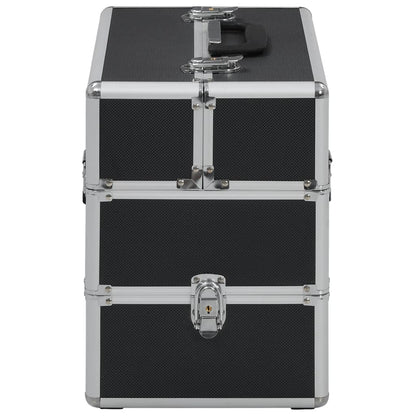 vidaXL Mallette à maquillage 37x24x35 cm Noir Aluminium