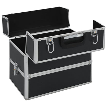 vidaXL Mallette à maquillage 37x24x35 cm Noir Aluminium