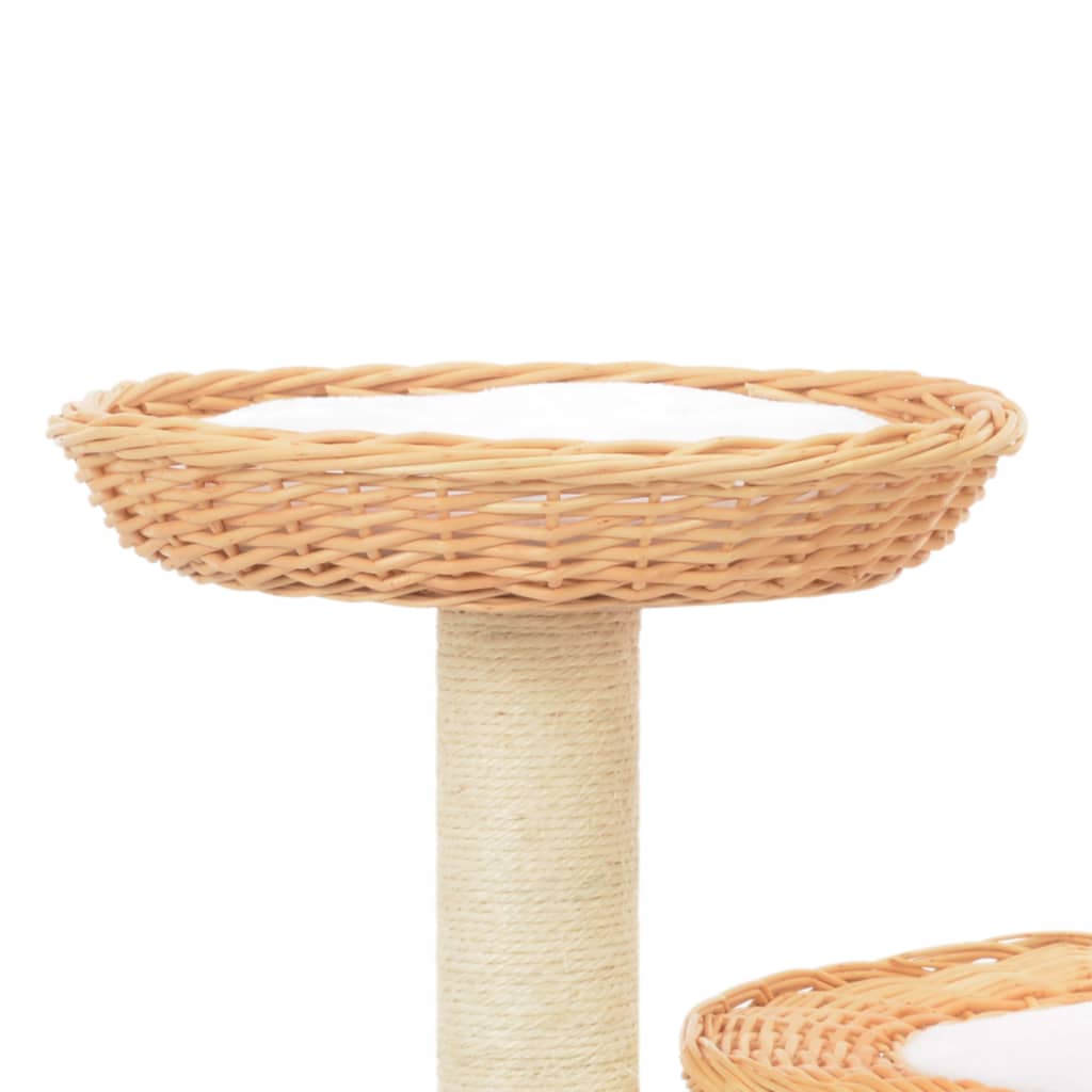 vidaXL Arbre à chat avec griffoir en sisal Naturel Bois de saule