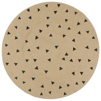 vidaXL Tapis fait à la main Jute avec imprimé à triangles 90 cm