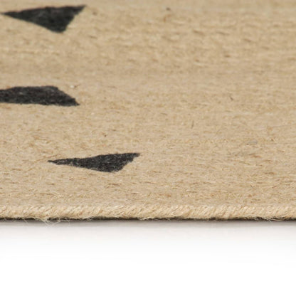 vidaXL Tapis fait à la main Jute avec imprimé à triangles 90 cm