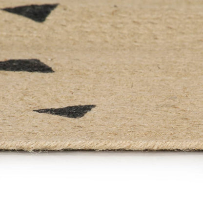 vidaXL Tapis fait à la main Jute avec imprimé à triangles 120 cm