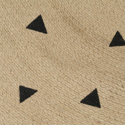 vidaXL Tapis fait à la main Jute avec imprimé à triangles 120 cm