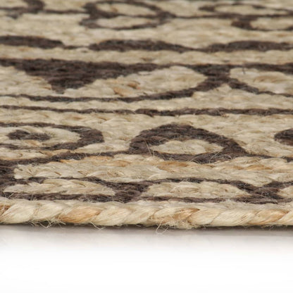 vidaXL Tapis fait à la main Jute avec imprimé marron foncé 90 cm
