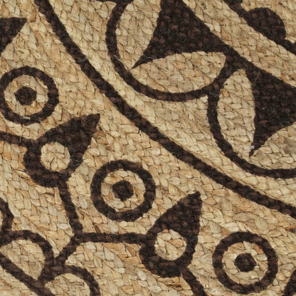 vidaXL Tapis fait à la main Jute avec imprimé marron foncé 90 cm