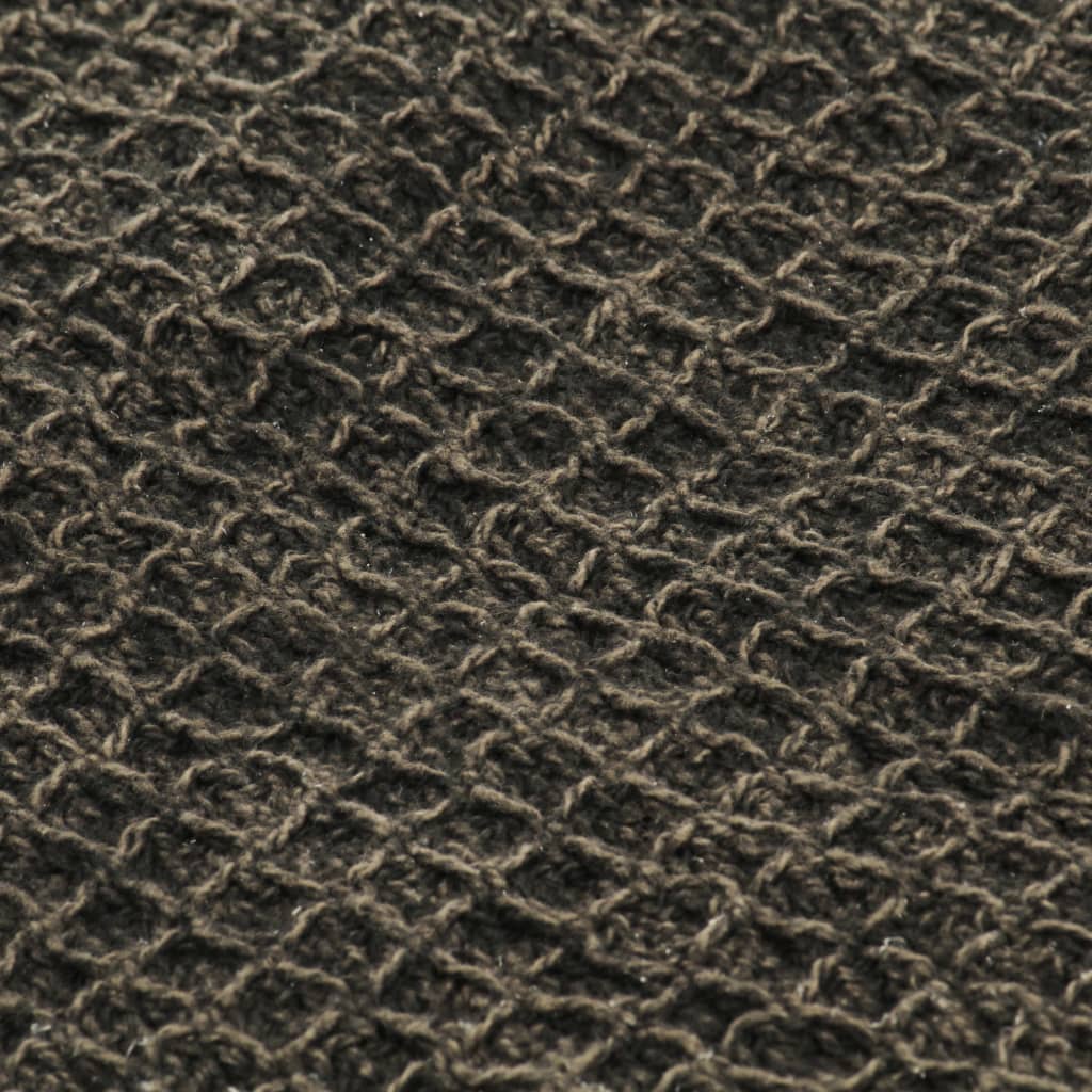 vidaXL Couverture en coton 160 x 210 cm Anthracite/Marron