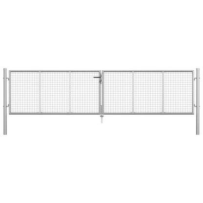 vidaXL Porte de jardin Acier galvanisé 415x125 cm Argenté