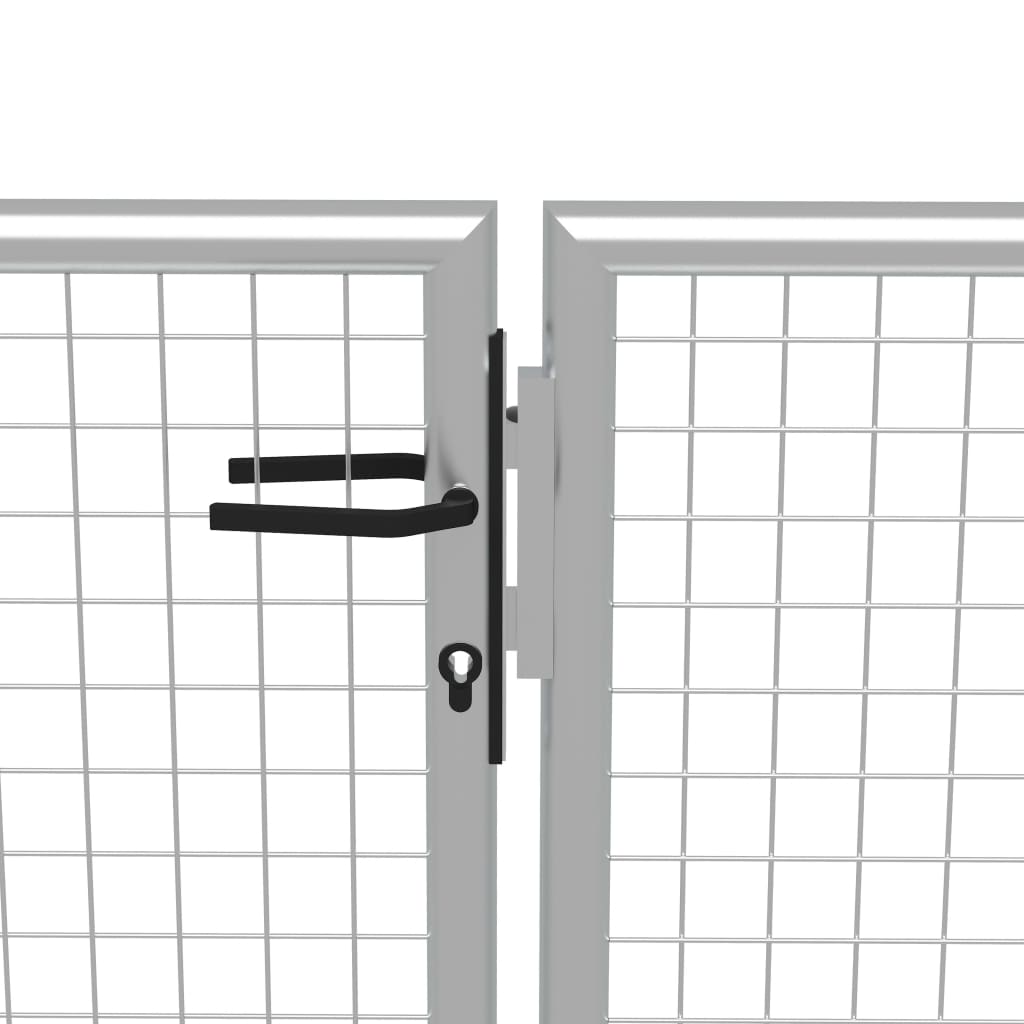 vidaXL Porte de jardin Acier galvanisé 415x150 cm Argenté