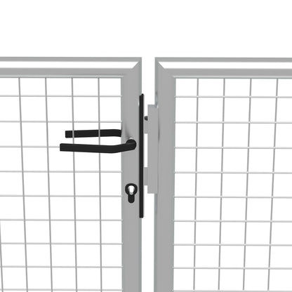vidaXL Porte de jardin Acier galvanisé 415x150 cm Argenté