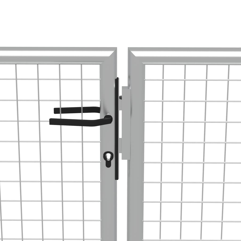 vidaXL Porte de jardin Acier galvanisé 415x200 cm Argenté