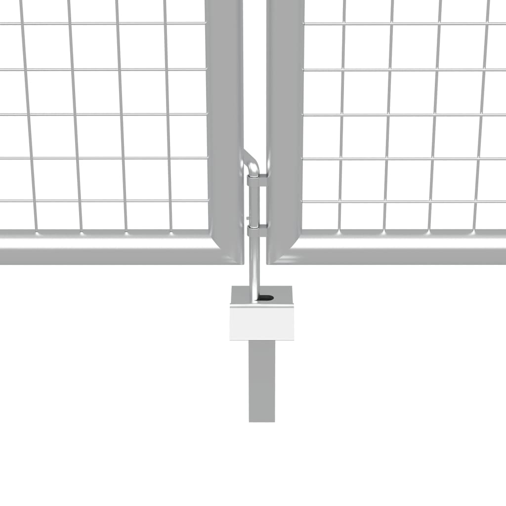 vidaXL Porte de jardin Acier galvanisé 415x200 cm Argenté