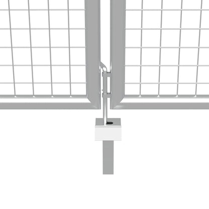 vidaXL Porte de jardin Acier galvanisé 415x200 cm Argenté