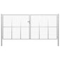 vidaXL Porte de jardin Acier galvanisé 415x250 cm Argenté