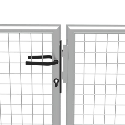 vidaXL Porte de jardin Acier galvanisé 415x250 cm Argenté