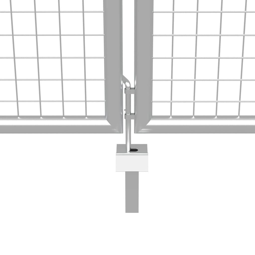vidaXL Porte de jardin Acier galvanisé 415x250 cm Argenté