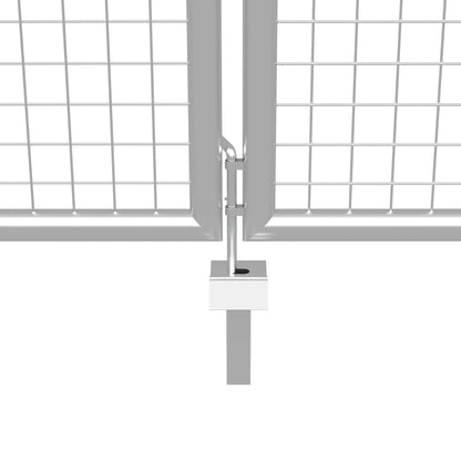 vidaXL Porte de jardin Acier galvanisé 415x250 cm Argenté