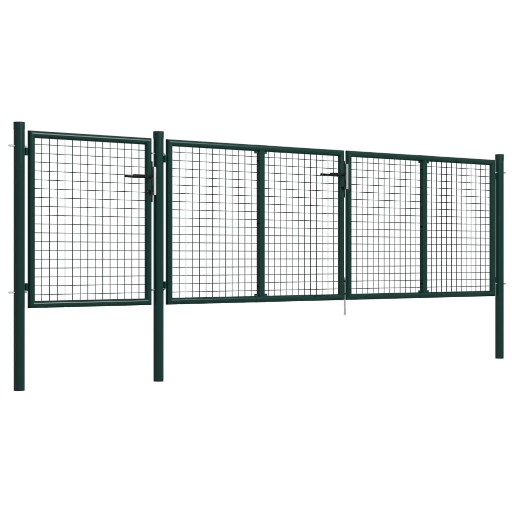 vidaXL Portail de jardin Acier 400 x 75 cm Vert